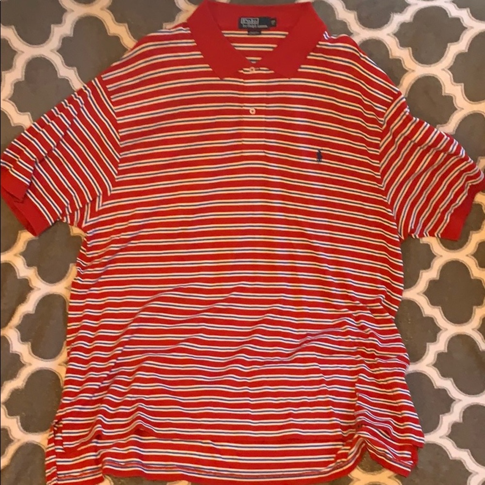 Red white and blue Polo shirt